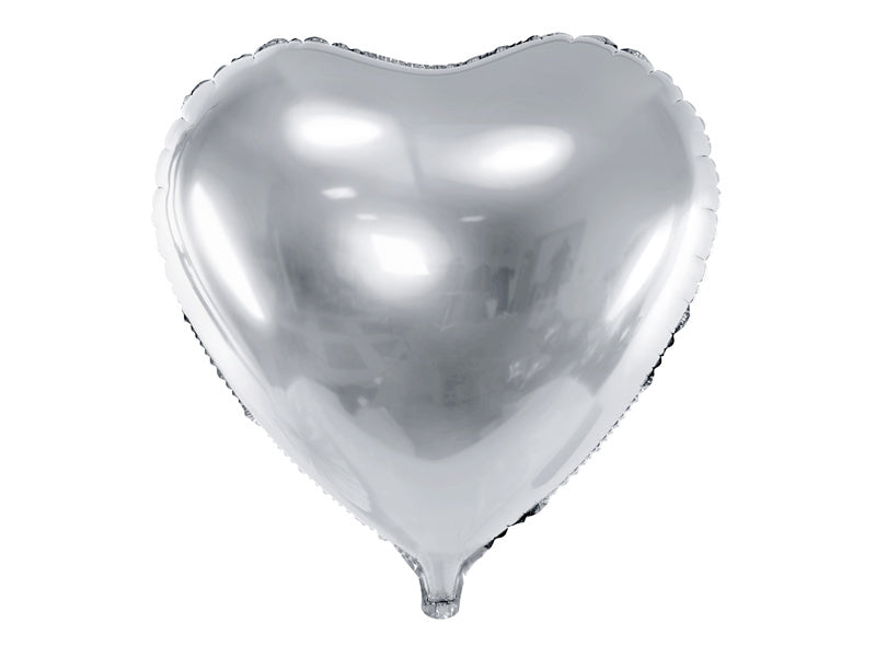 Globo de Helio Corazón Plata Vacío 45cm