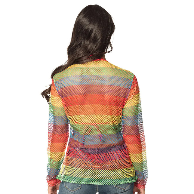 Top de rejilla para mujer Arcoiris