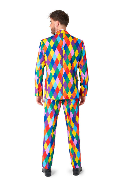 Traje de payaso arco iris para hombre Suitmeister