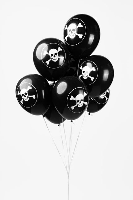 Globos Piratas Negros 30.5cm 8pcs