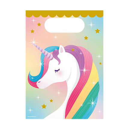 Unicornio Bolsas para compartir de colores 6 unidades