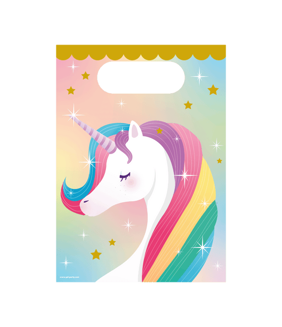 Unicornio Bolsas para compartir de colores 6 unidades