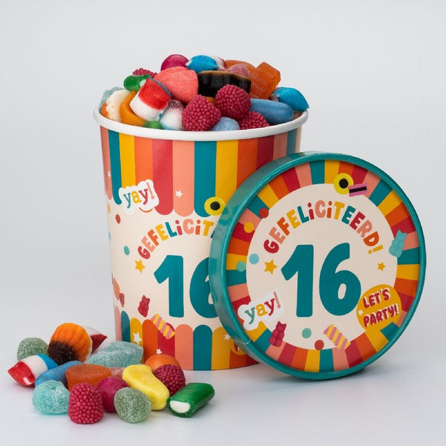 Bandeja de caramelos de colores 16 años 12cm