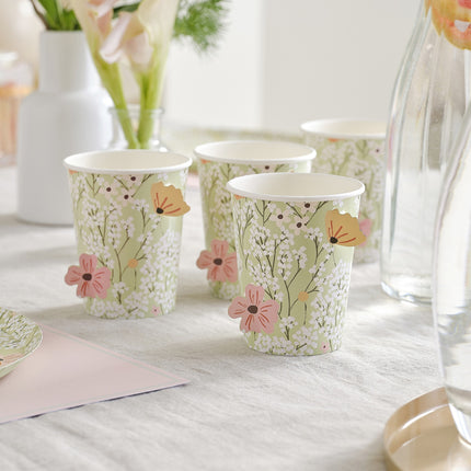 Vasos Baby Shower Floral 8pcs