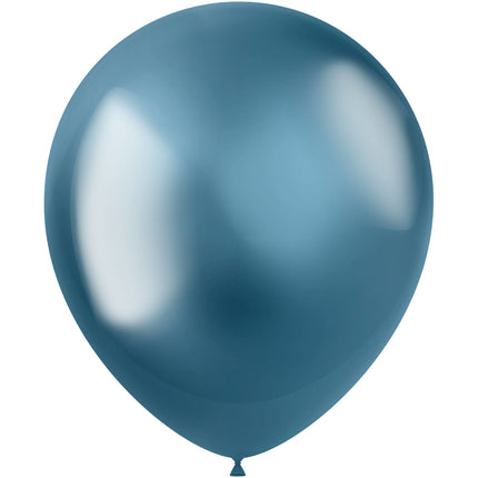 Globos Azules Cromados 33cm 50pcs