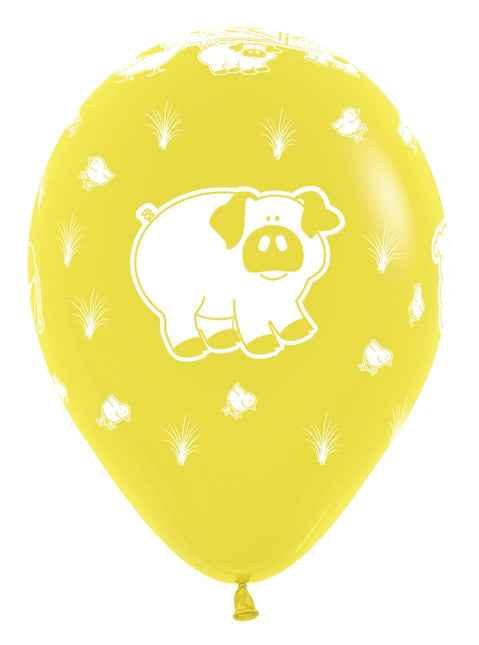 Globos Mezcla de Animales de Granja 30cm 25pcs