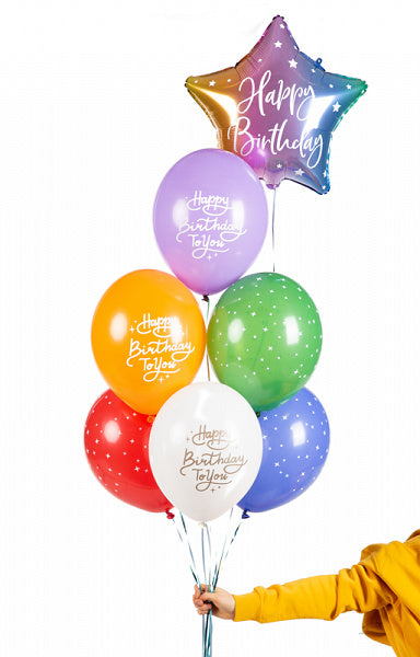 Globos Happy Birthday To You Mix 30cm 6pcs