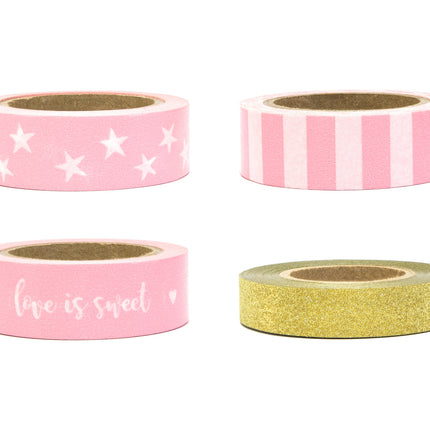 Washi Tape Oro Rosa Claro 10m 4pcs