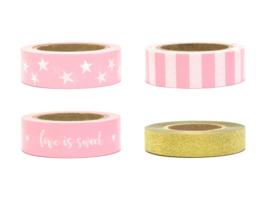 Washi Tape Oro Rosa Claro 10m 4pcs