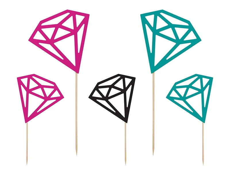 Cupcake Toppers Diamante 25.5cm 5pcs