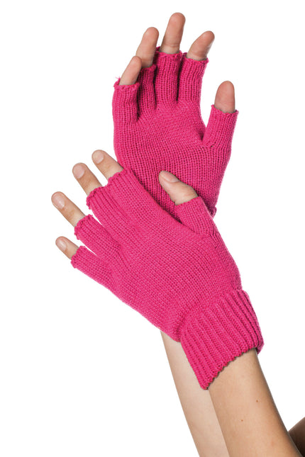 Guantes rosa neón sin dedos