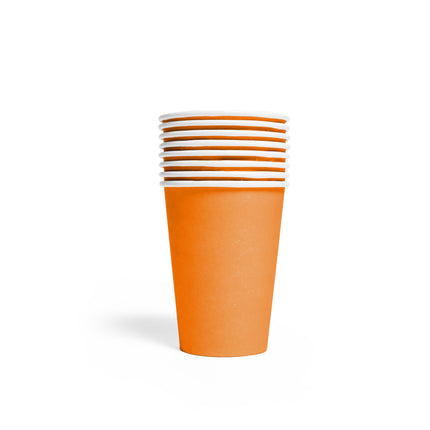 Vasos Naranja Papel 210ml 8ud