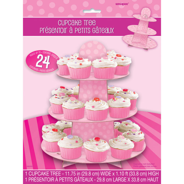 Cupcake Estantería Puntos Rosa 34cm