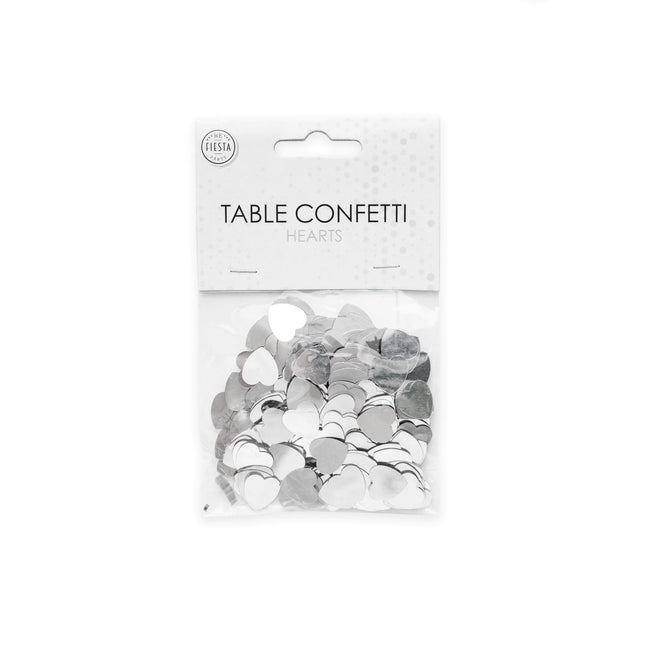 Confeti de mesa Corazones Plata