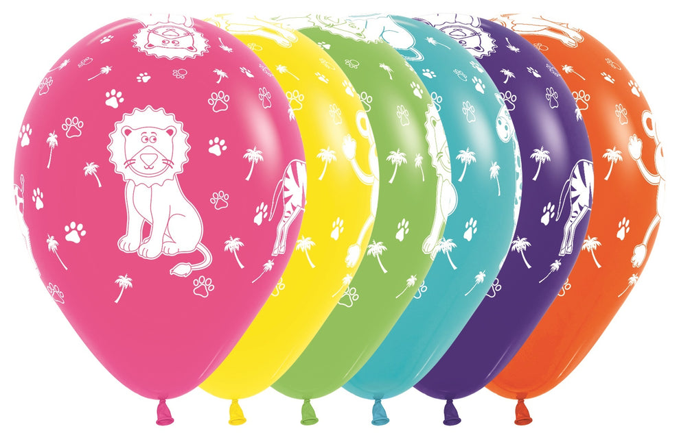 Globos Animales de la Selva Fashion Mix 30cm 25pcs