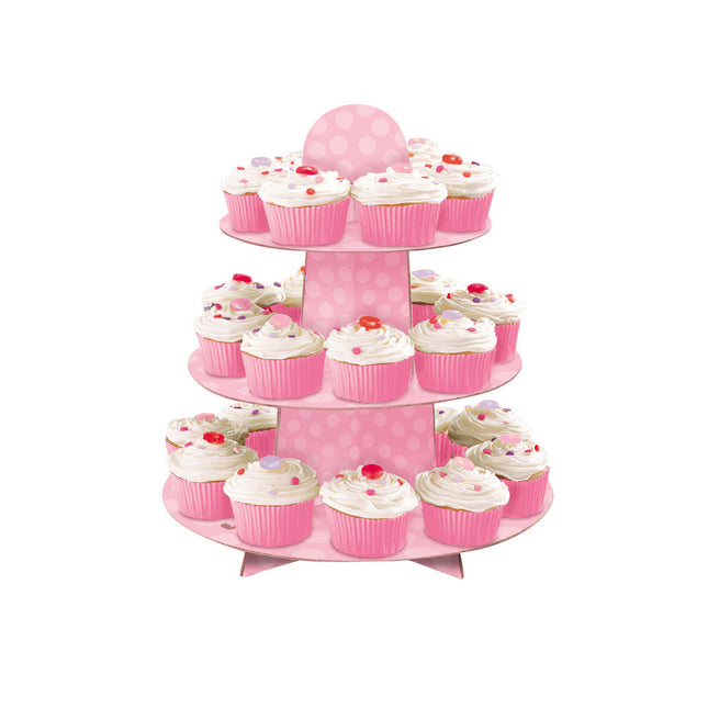 Cupcake Estantería Puntos Rosa 34cm