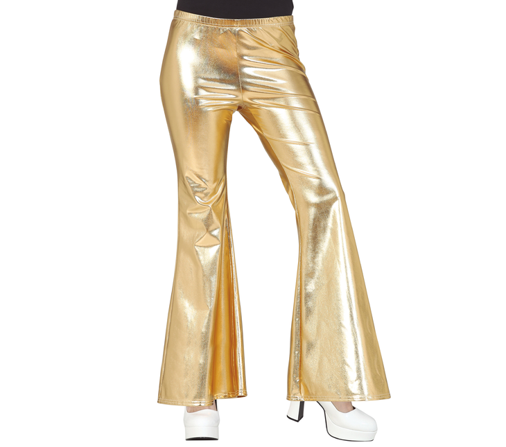 Pantalones Disco 70S Oro Mujer