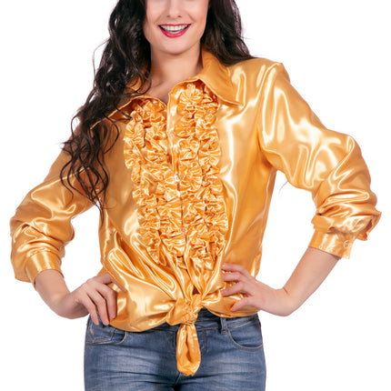 Blusa Disco Volantes Oro