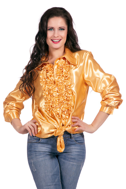 Blusa Disco Volantes Oro