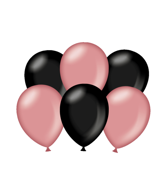 Globos Negro/Rosa Metalizado 30cm 6pcs