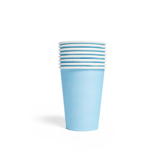 Vasos Azul Claro Papel 210ml 8uds.