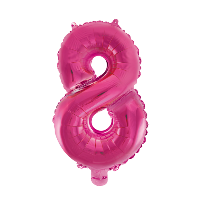 Globo Foil Figura 8 Fucsia XL 86cm vacio