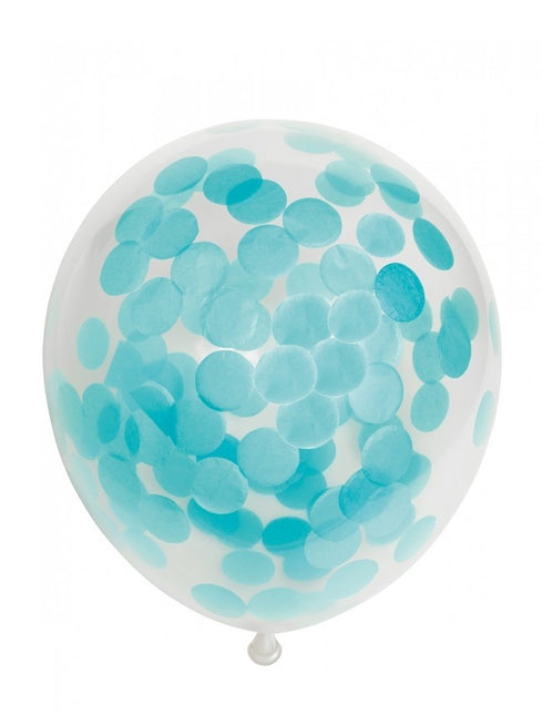 Globos Confeti Azul Claro 30cm 6pcs