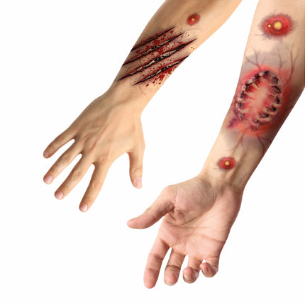 Tatuajes falsos de Halloween Heridas