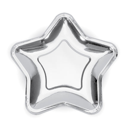 Platos de Plata Estrella 23cm 6pcs