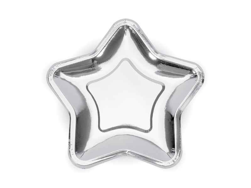 Platos de Plata Estrella 23cm 6pcs