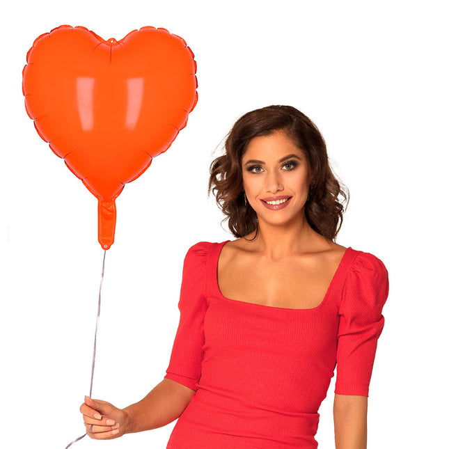 Globo de Helio Naranja Corazón 45cm