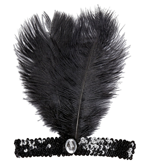 Diadema negra con pluma