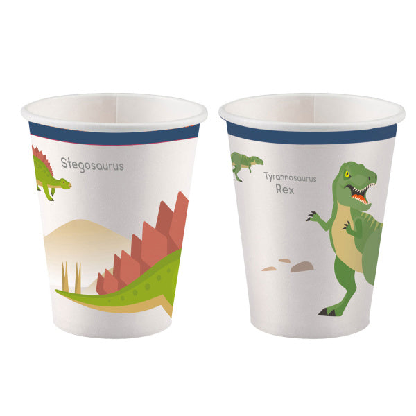 Vasos Dinosaurio Cartón 200ml 8pcs