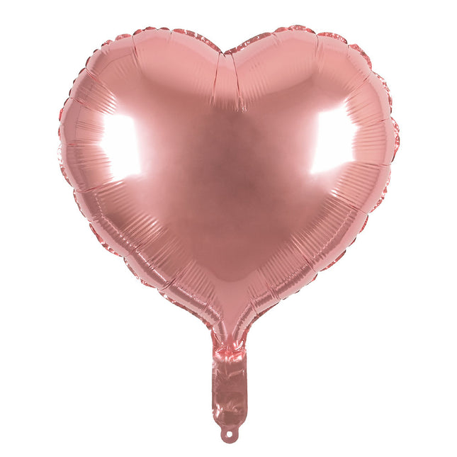 Globo de Helio Oro Rosa Corazón Vacío 45cm