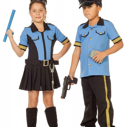 Traje de Policía Azul Niña