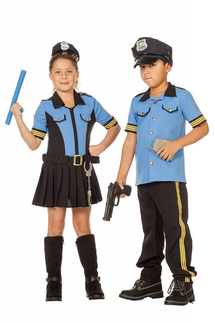 Traje de Policía Azul Niña