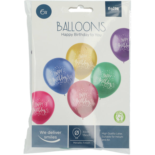 Globos Happy Birthday To You Coloured 33cm 6pcs