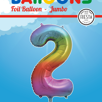 Globo foil Figura 2 Arco Iris XL 86cm vacío