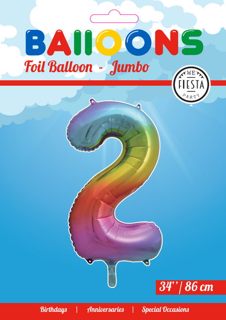 Globo foil Figura 2 Arco Iris XL 86cm vacío