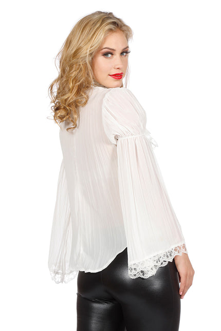 Blusa Pirata Blanca Señoras