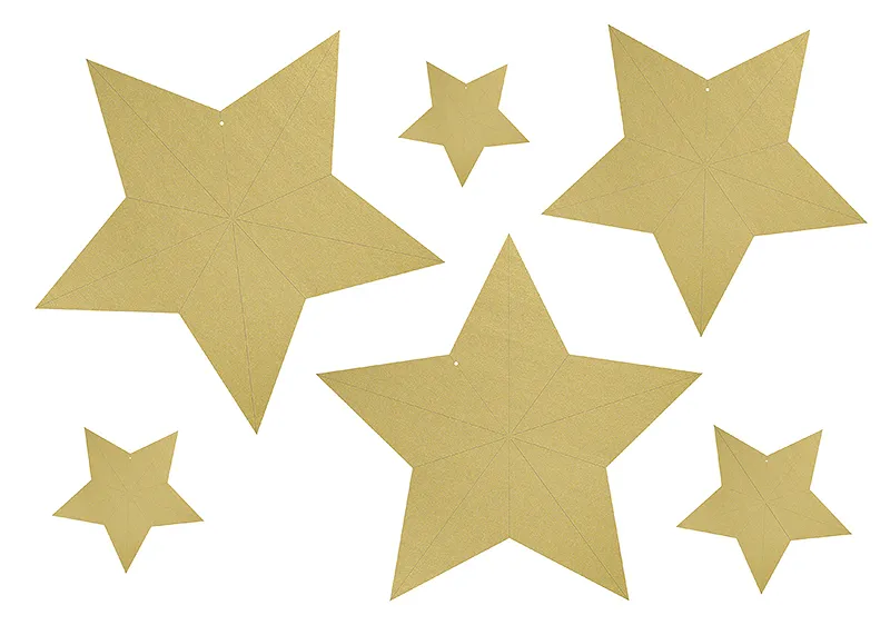 Decoración Estrellas Oro 6pcs