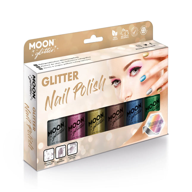 Esmalte de uñas holográfico Moon Glitter Azul 14ml