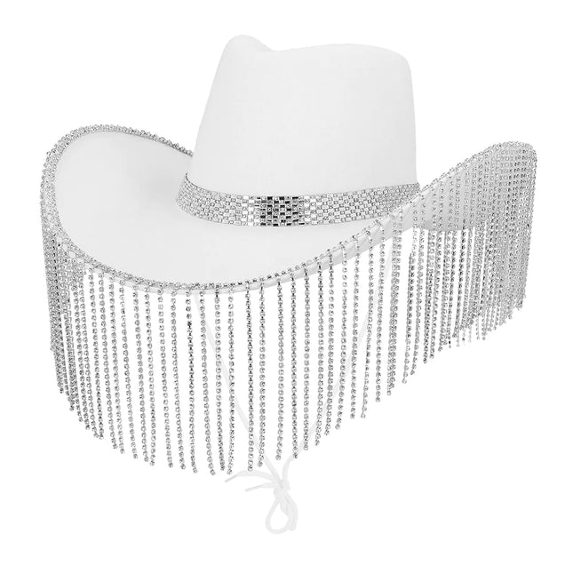 Sombrero Vaquera Showgirl Blanco