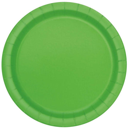 Platos Verde Lima Redondos 23cm 16ud