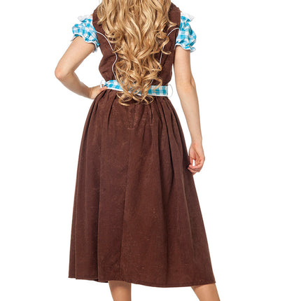 Vestido Dirndl Azul Oktoberfest Damas Largo