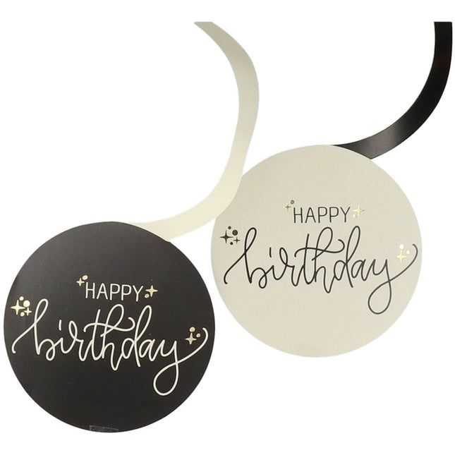 Feliz Cumpleaños Decoración Colgante Negro 6pcs