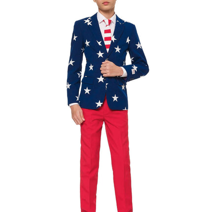 USA Traje Estrellas Rayas Niño Adolescente OppoSuits