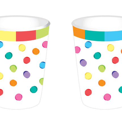 Vasos Confeti de Colores 250ml 8uds.