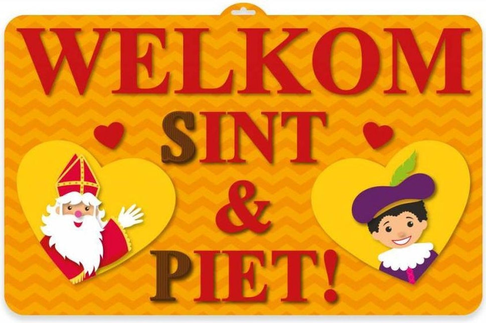 Placa de puerta en color Sint en Piet 58cm