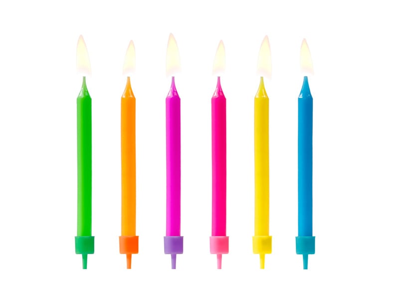 Velas de colores 6,5cm 6uds.